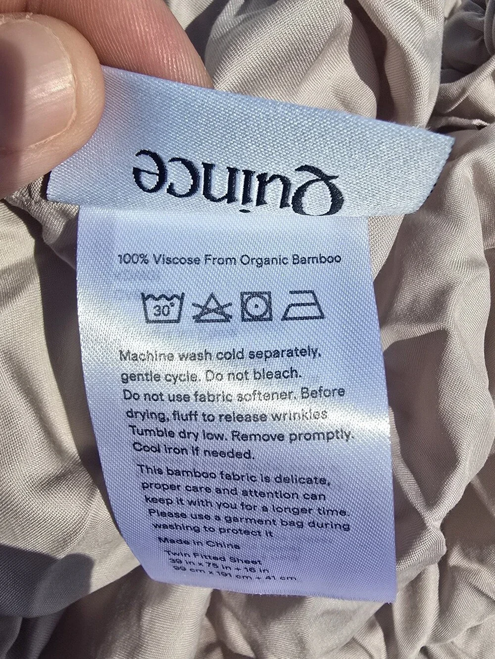 Quince SOFT BLUSH Bamboo Twin Fitted Sheet Set 1 Standard Pillow Case
